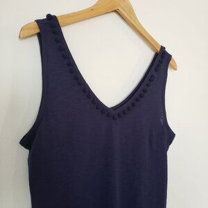 Lilly Pulitzer Medium Pima Cotton Navy Blue Sleeveless Top
